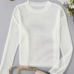Mesh Top in Antique White Sz L